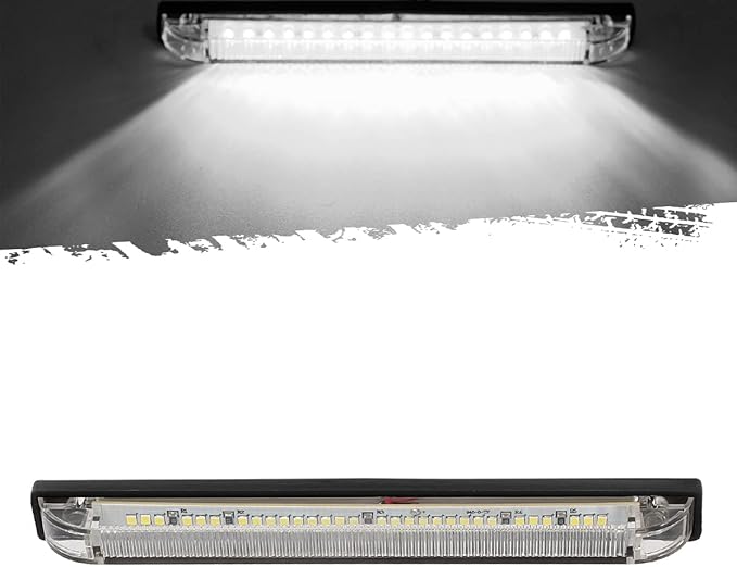 Partsam 1Pcs 8 Inch Slim Line White 30 LED Utility Strip Light Bar, 8" Marker Lights Interior Dome Lights Under Hood Lights for Truck Trailer Camper RV Car Pickup, 12V