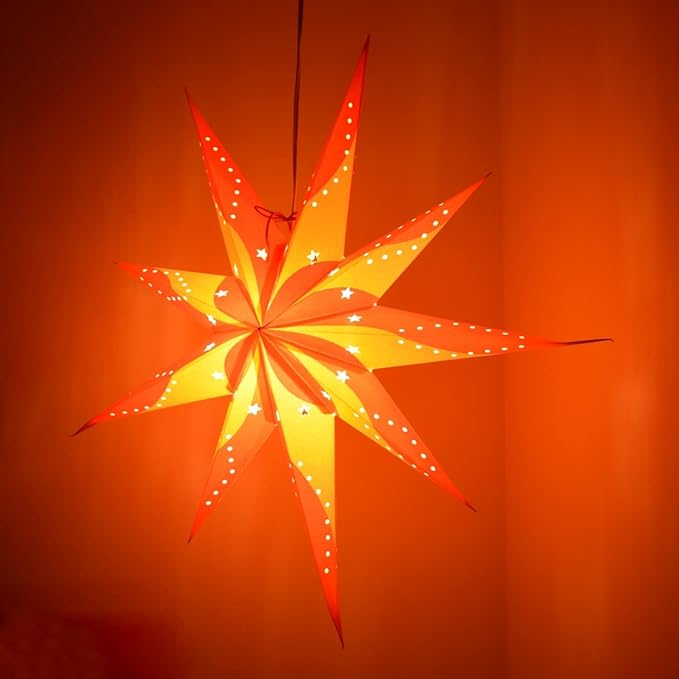 Surya 9 Pointed Paper Star Lights with 12 Foot Power Cord Included