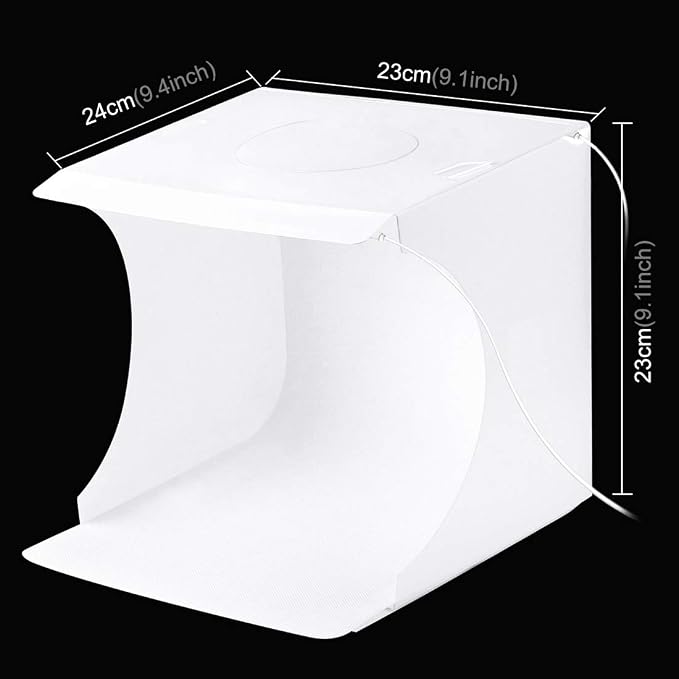 PULUZ Mini Photo Studio Light Box, Portable Folding Photo Shooting Tent with 2 LED Panels and 6 Colors Backdrops,Light Box Photography for Small Size Products