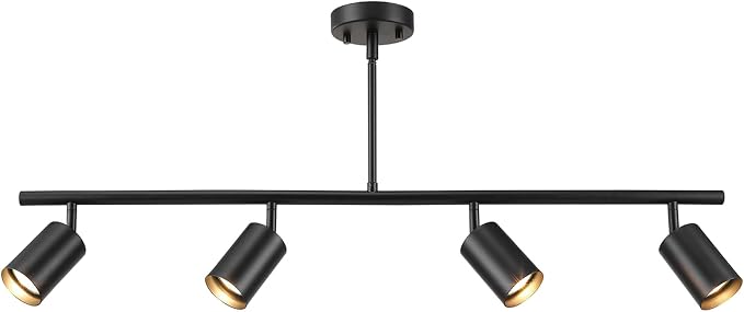 Globe Electric 60222 Willard 4-Light Adjustable Height Track Lighting, Matte Black