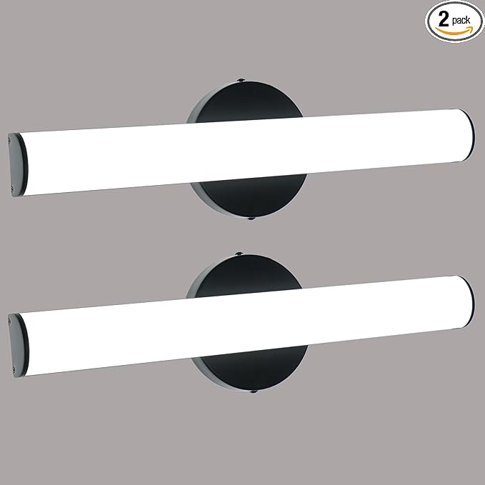 OOWOLF 2 Pack Bathroom Vanity Light, Adjustable Brightness 12W 17.3inch Bathroom Light Fixtures,1200LM Led Vanity Bar, 5000K Natural White, Wall Lamp for Mirror Kitchen Living Room Hallway Cabinet