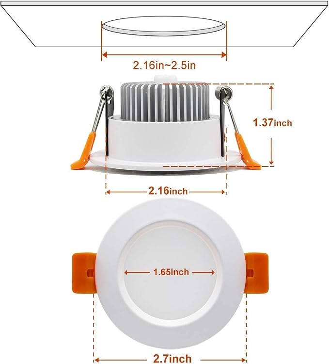 Smart 2 Inch LED Recessed Lighting RGB WiFi Downlight, 5W Compatible with Alexa and Google Home, Dimmable RGB & CCT 2700-6500K Color Changing, 120V LED Ceiling Light with Driver (1 Pack)