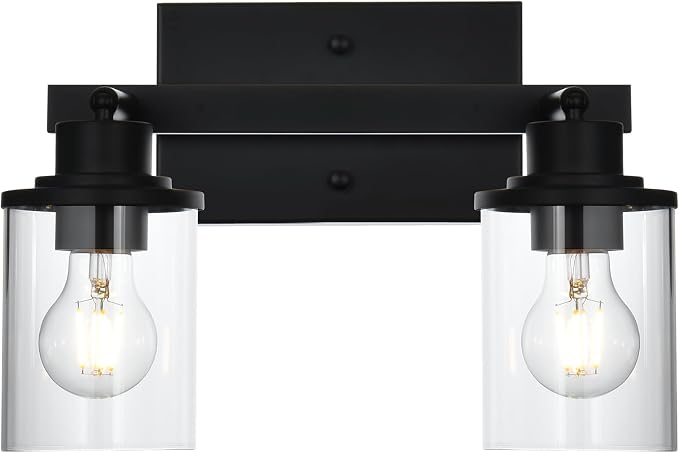 Yaohong 2-Light Kitchen Track Light Fixtures Ceiling Vanity Lights Black, Bathroom Track Lighting Kit with Ajustable Heads, Modern Wall Ceiling Tracking Light for Hallway Shop