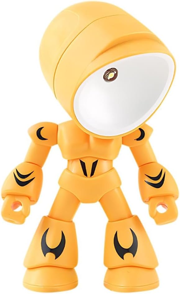 2026 Posable Robot Table Lamp - 6Pcs Cartoon Animal LED Night Light Set - Cordless Eye-Friendly Mood Light with Phone Holder for Bedroom Desk Decor (1PCS D)