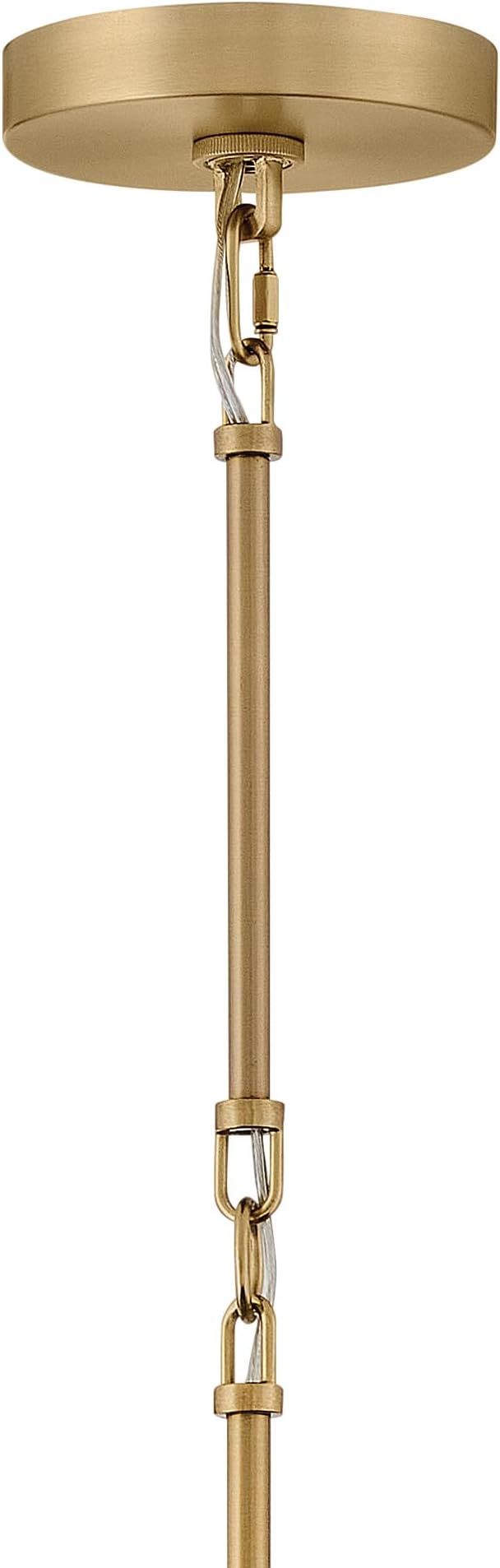 Hinkley Sadie 24" Large Dome Chandelier, Vintage Denim with Lacquered Brass | Two Tone Saucer Pendant, Includes (5) 7" Downrods, Needs a Med. LED Bulb, Adjustable Height, Dining Room, Kitchen