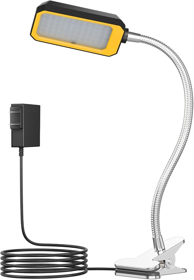 LED Machine Light, Gooseneck Lamp, Clamp-on Gooseneck Light — 2500 lumens, 120 Volts, with a clamp Base, Ideal as an Industrial Lighting Work lamp for Machine Tools and lathes, 25W (Model: J1203)