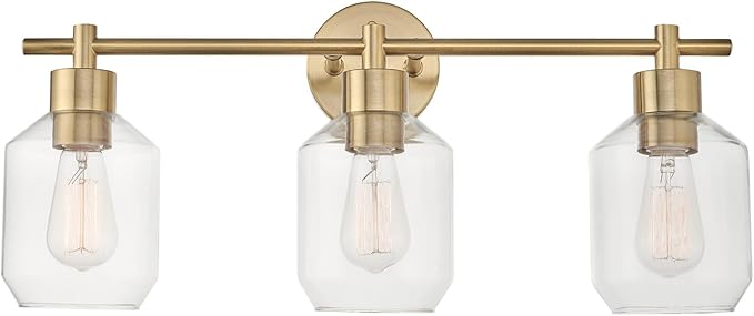 Globe Electric 51638 3-Light Vanity All-in-One Bathroom Set, 5 Piece Gold Finish