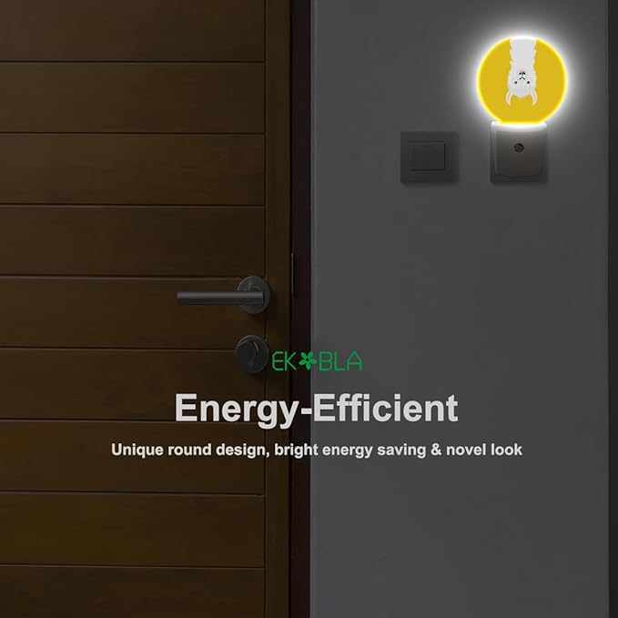 EKOBLA Llama Night Lights Plug into Wall Cute Animal LED Dusk to Dawn Plug-in Nightlights Auto Sensor for Home Indoor Bathroom Hallway Kitchen