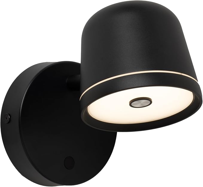 Aisilan LED Modern Wall Sconce with Touch Switch,12W Dimmable Hard-Wired Wall Light, Adjustable Black Hallway Light Fixtures, Up and Down Wall Mount Lamp for Bedroom Reading Living Room Bedside