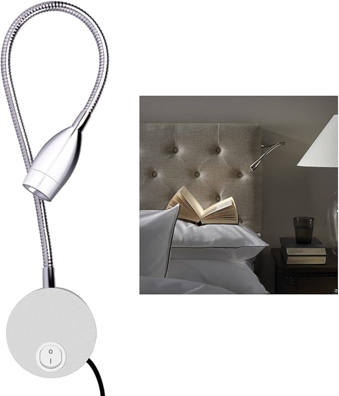 ALLDIO Plug in Wall Sconce, Wall Mount Book Lights for Reading in Bed, Minimalist LED Bedside Reading Lamp Bookshelf Display Lights (3W, Warm White)