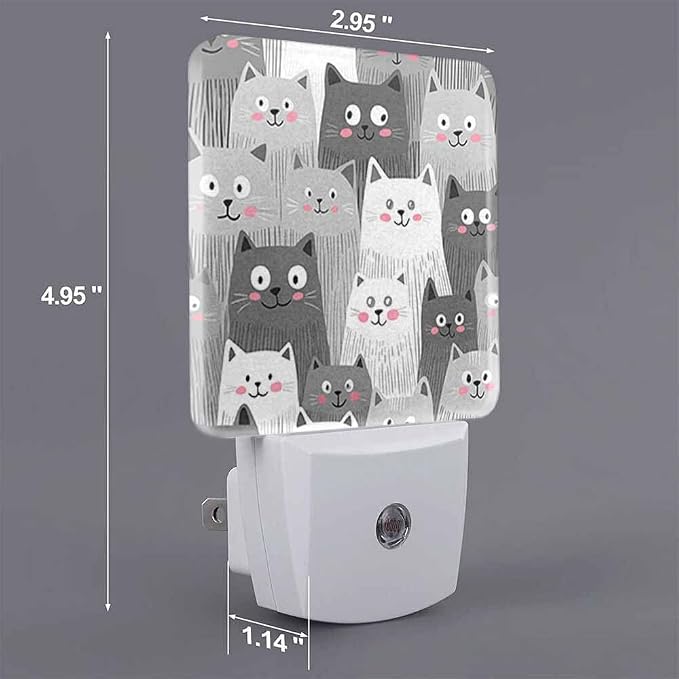 Cartoon Cat Night Light Cute Little Kitten LED Night Lights Plug into Wall for Stairway Hallway Bedroom 0.5W Nightlight