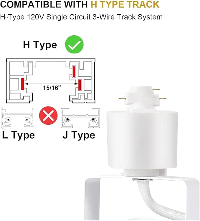 LED Track Lighting Heads H Type Track Light Heads Dimmable Rail Ceiling Spotlight Fixtures Accent Art Task,2700K-6500K Stepless Dimming,Flicker Free CRI90+ 24°10W 1000LM,White 12 Pack