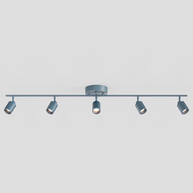 Shura Deep Navy 5-Light Track Light with Rotatable Heads, Integrated LED Bulbs, 4 ft. Track Lighting Kit, 3000k, 2450 Lumens