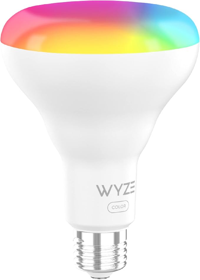 Wyze Bulb Color, BR30 Wi-Fi Smart Bulb, E26 Base, 75W Equivalent 950 Lumens, 16 Million Colors & Tunable White, Compatible with Alexa & Google Assistant, No Hub Required, 1-Pack