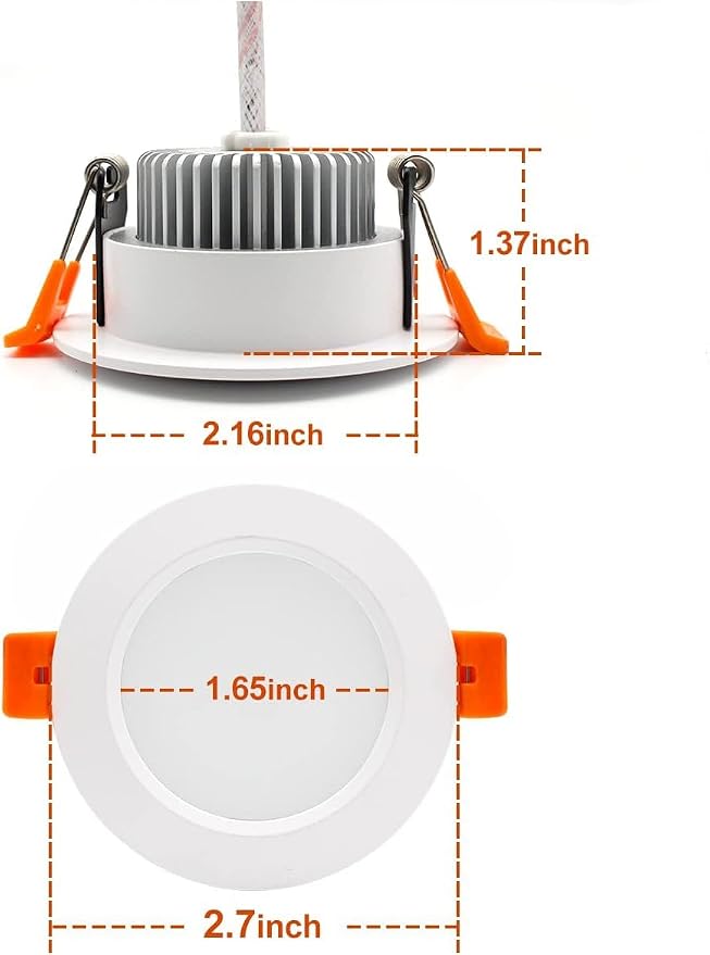 2 Inch LED Recessed Lighting 24 Pack, Dimmable LED Downlight 3W (35W Halogen Equivalent), 2700K Ultra Warm White, CRI80+, Canless Recessed Lights with LED Driver for Ceiling
