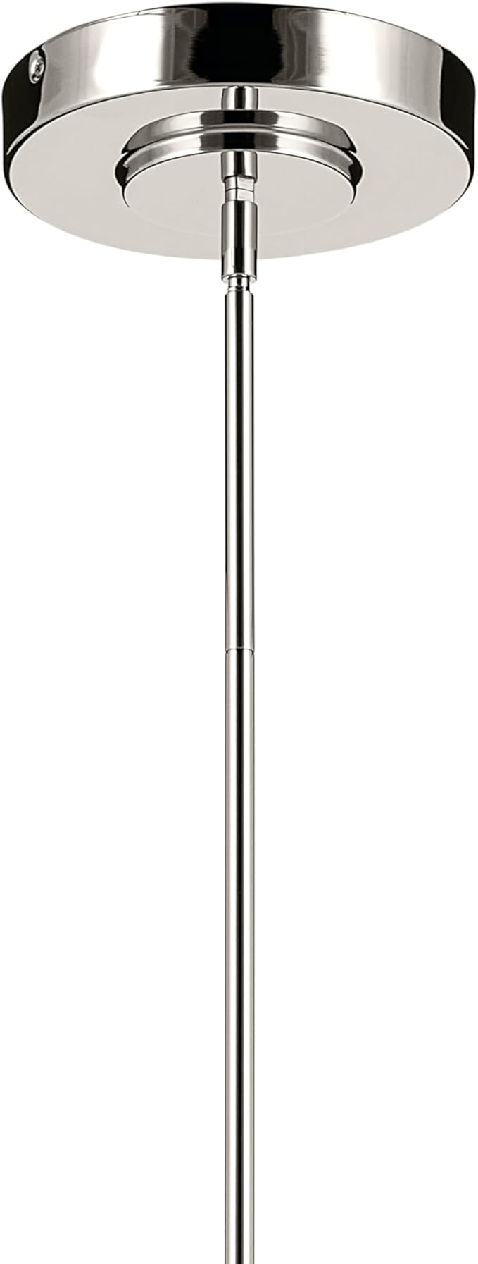 Kichler Riven LED 1-Light Linear Chandelier with Clear Fluted Glass in Polished Nickel, Sloped Ceiling Compatible, for Kitchen or Dining Room (9.5" x 8" x 60.25"),