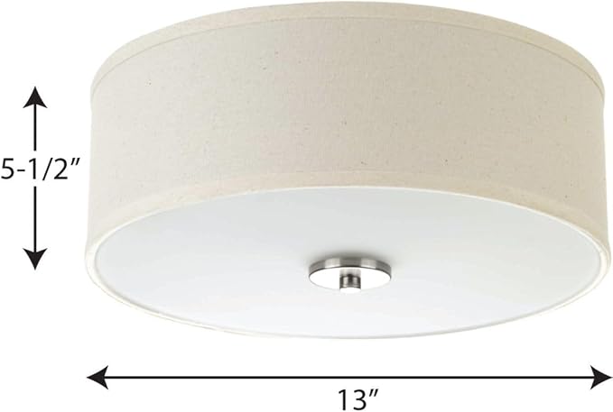Progress Lighting P3713-09 Inspire Two-Light Flush Mount, Brushed Nickel