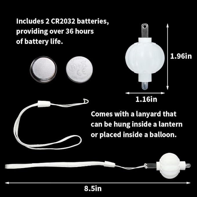 12PCS Paper Lantern Lights, Mini LED Battery Operated Lights, Hanging Decorative Lighting for Wedding, Party, Balloon, Lanterns, Floral, Last 48 Hours- Cold White