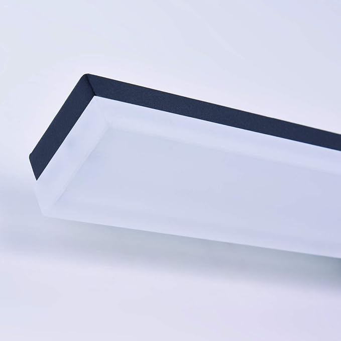 mirrea 24in Modern LED Vanity Light for Bathroom Lighting Dimmable 24w Black Painted (Warm White 3000K)