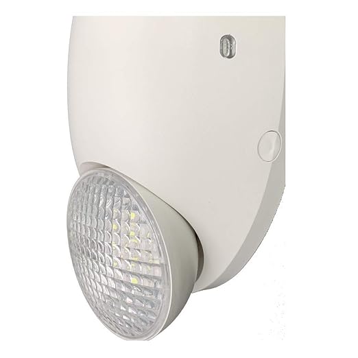Amazon Basics LED Emergency Light, UL Certified, 6-Pack, Adjustable Two LED Bug Eye Head, Battery Backup, 90-Minute Backup, Nickel Cadmium