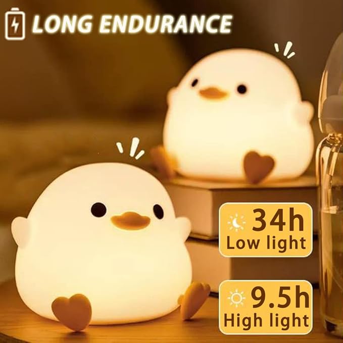 Duck LED Luminous Night Light - Silica Gel Creative Light for Bedside Reading, Suitable for Bedroom Decoration