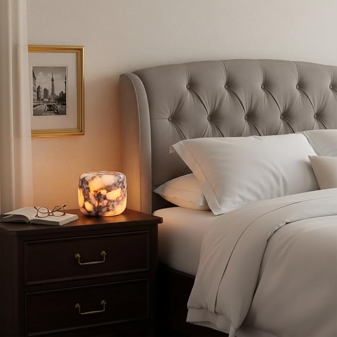 Marmor Marble Lamp Table Lamp Unique Stone Touch Lamp Pat Lamp Type-C 3 Way Bedside Lamp Ambient Light Bedroom Stands Night Light Decorative LED Warm Portable Lamp Rechargeable