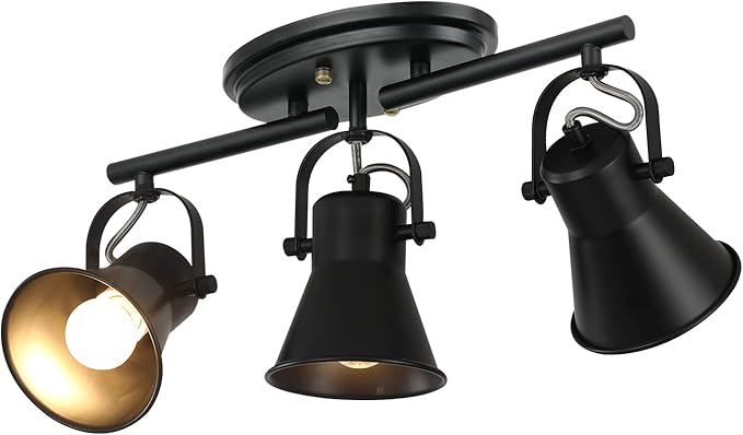 SEEBLEN 3-Lights Ceiling Track Lighting Fixtures Can Used for Mirror Front Wall Lights, Adjustable Ceiling Spotlight 3-Light Vanity Lamp