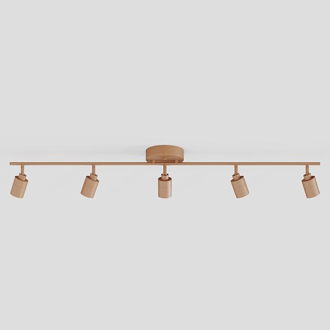 Shura Warm Brown 5-Light Track Light with Rotatable Heads, Integrated LED Bulbs, 4 ft. Track Lighting Kit, 3000k, 2450 Lumens