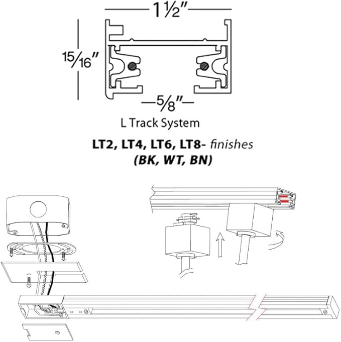 WAC Lighting LT4-BN 120VL Track Single Circuit, Brushed Nickel