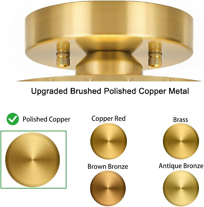 Lxybcce Gold Crystal Ceiling Light Fixture - Modern Semi Flush Mount Ceiling Chandelier Lighting for Hallway, Kitchen & Foyer | Dazzling Prism Chandelier with Easy Installation,1 Light, 9 in