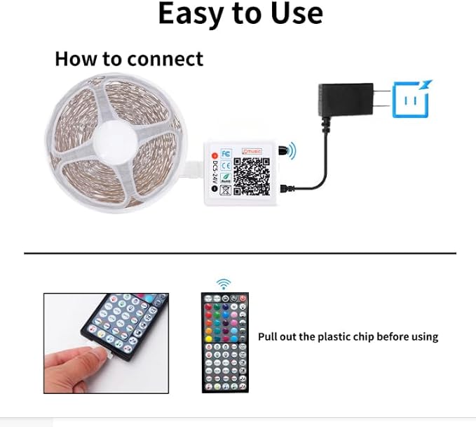 NBBUFF 65.6FT RGB Led Lights for Bedroom with App & Remote Control, 1 Roll | Music Sync Led Strip Lights Color Changing, Dimmable Led Light Strip, Led lights for Hoom Decor Ambient Lighting Indoor