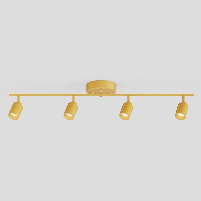 Shura Mustard Yellow 4-Light Track Light with Rotatable Heads, Integrated LED Bulbs, 3 ft. Track Lighting Kit, 3000k, 2240 Lumens