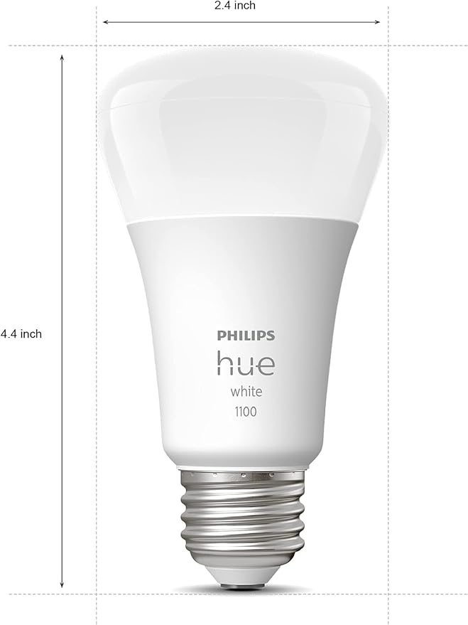 Philips Hue Smart 75W A19 LED Bulb - Soft Warm White Light - 2 Pack - 1100LM - E26 - Indoor - Control with Hue App - Compatible with Alexa, Google Assistant and Apple Homekit