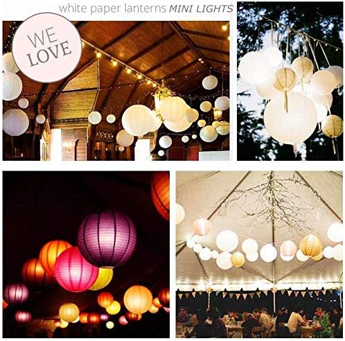 LOGUIDE Paper Lantern Lights,Battery Operated LED Party Lights Bulbs for Paper Lantern Balloons Party Decoration, Waterproof - Warm White 12PACK