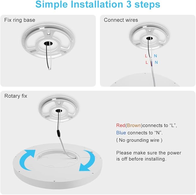 LEDLightsWorld 12 Inch LED Flush Mount Ceiling Light Fixture, Neutral White 4000K, 24W 3200LM, 0.94 Inch Thick Modern Ceiling Lamp, Round Lighting Fixture for Bedroom Closet Hallway Kitchen