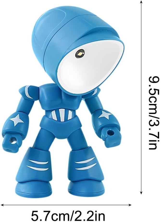 2026 Posable Robot Table Lamp - 6Pcs Cartoon Animal LED Night Light Set - Cordless Eye-Friendly Mood Light with Phone Holder for Bedroom Desk Decor (1PCS C)