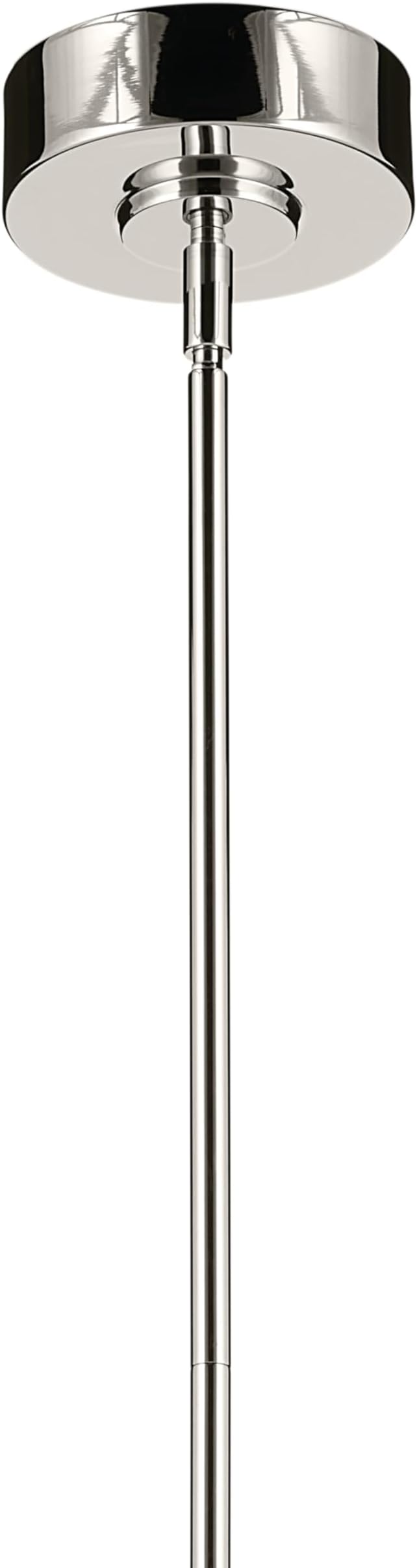 Kichler Riven LED 1-Light Pendant with Clear Fluted Glass in Polished Nickel, Sloped Ceiling Compatible, for Kitchen or Dining Room (15.5" x 5"), 52755PNLED