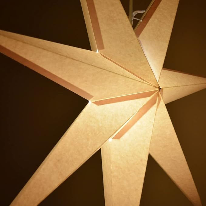7 Pointed White Paper Star Lantern with 12 Foot Power Cord Included