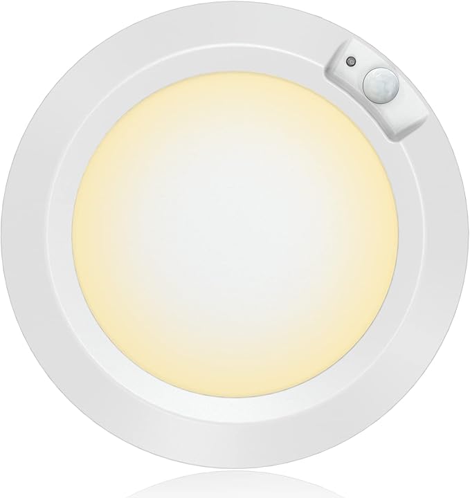 Battery Operated Motion Detector LED Lights - Indoor, 210LM, 3000K, Warm White for Stairwell, Laundry Cabinet, Hallway, Bathroom