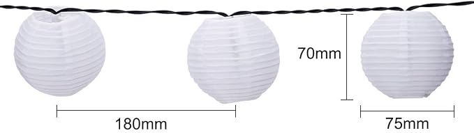 Hann® Solar LED Fairy Globe String Lights, 30LED Crystal Ball | 20 LED Lanterns | 10 LEDs Moroccan Orb Ball, Waterproof Outdoor Decorative Stringed String Lights for Christmas Garden (Paper Lantern)
