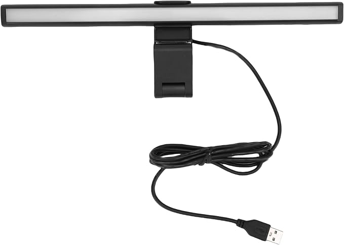 ASHATA Monitor Light Bar, Screen Monitor Light Bar for Eye Caring, USB Reading LED Task Lamp 3 Color Temperature Dimmable Anti Glare, for Home Office Working