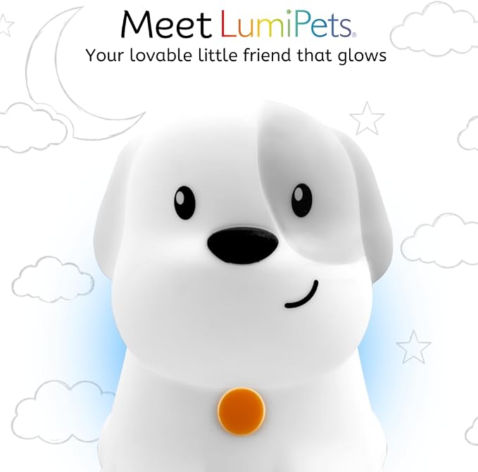 Puppy Night Light with Remote, Squishy Silicone Lamp for Kids | Tap Control | Rechargeable 9-Color Changing Soft Glow | Nursery Nightlight for Kids | Portable Animal Nightlight | USB Cord