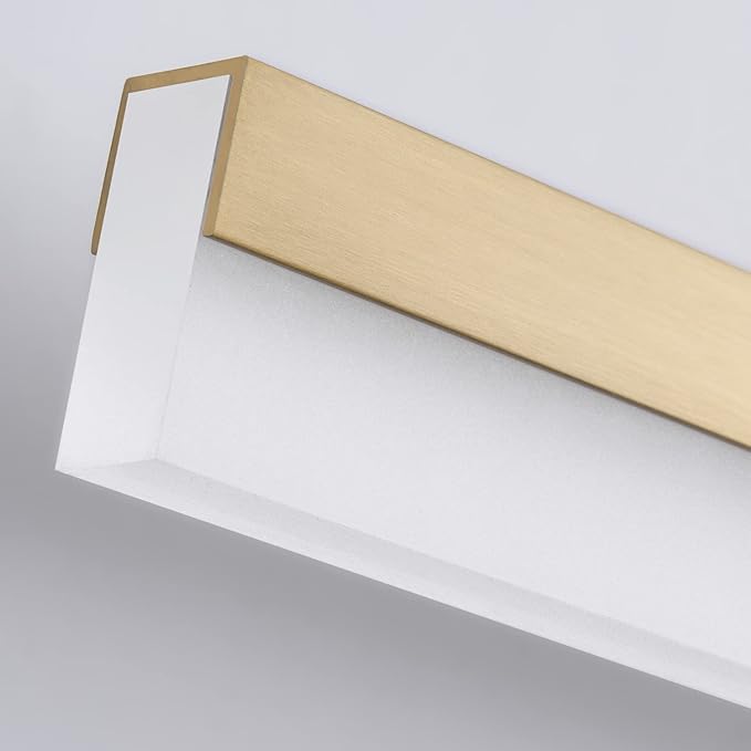 PRESDE 32 Inch LED Vanity Light Brushed Gold Bathroom Light Fixtures Over Mirror Modern Bath Wall Lighting Bar Dimmable