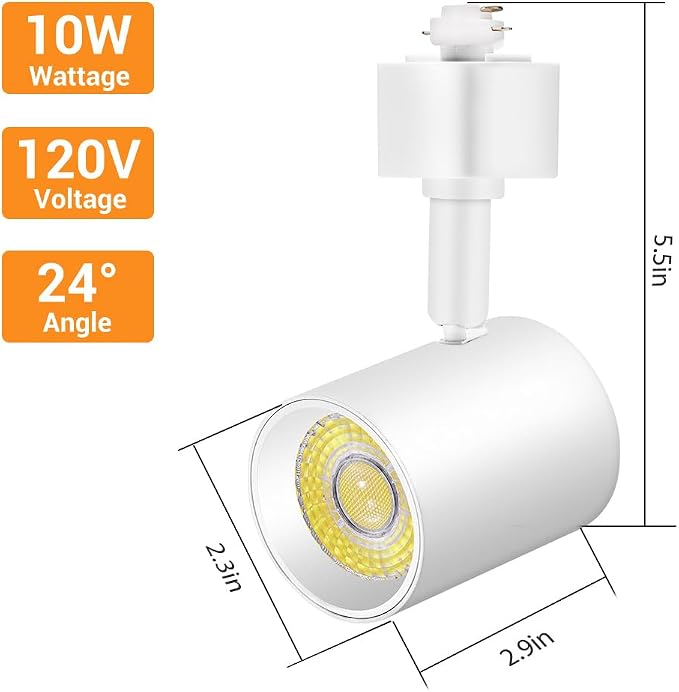 Remote Control H Type Track Lighting Heads Dimmable, White 8 Pack | LED Track Light Heads, 2000K to 6000K Adjustable Ceiling Spotlight for H Track Lighting Rails, CRI90+ 24° 10W 800lm