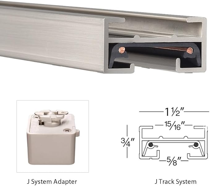 WAC Lighting JT2-BN 120VJ Track Single Circuit, Brushed Nickel