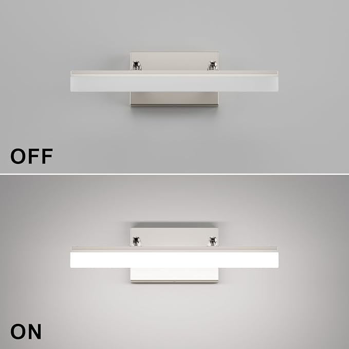 Aipsun Brushed Nickel Vanity Light 16 inch Modern Wall Sconces Adjustable LED Bathroom Light Fixtures Over Mirror Rotatable Vanity Lighting 5500K