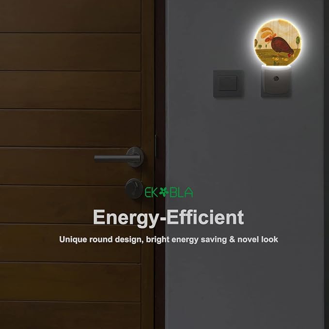 EKOBLA Hen and Chicks LED Night Light Farmhouse Animal Fowl Funny Dusk to Dawn Plug-in Nightlights Auto Sensor for Home Indoor Bathroom Hallway Kitchen