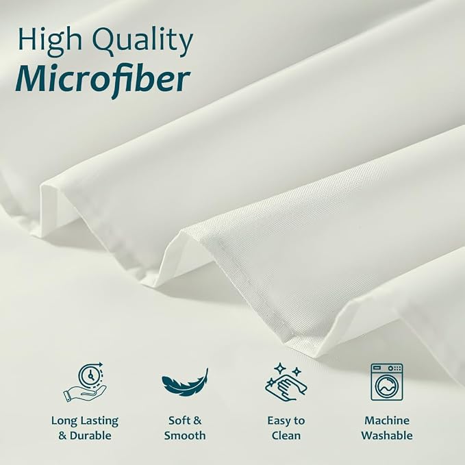 Shreem Linen Ruffled Bed Skirt with Split Corners, Gathered Style, 100% Microfiber, 15-Inch Drop, Dust Ruffle Bedskirt with Platform, Full, Ivory