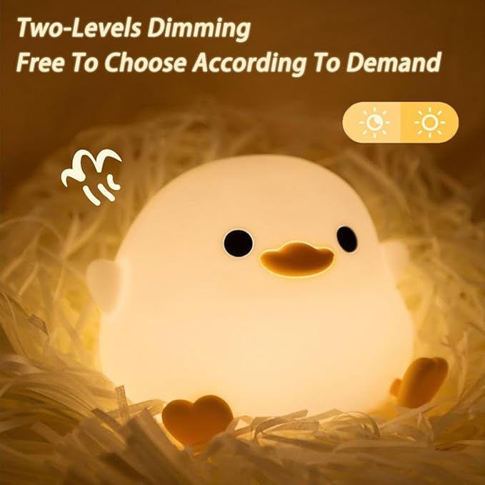 Duck LED Luminous Night Light - Silica Gel Creative Light for Bedside Reading, Suitable for Bedroom Decoration