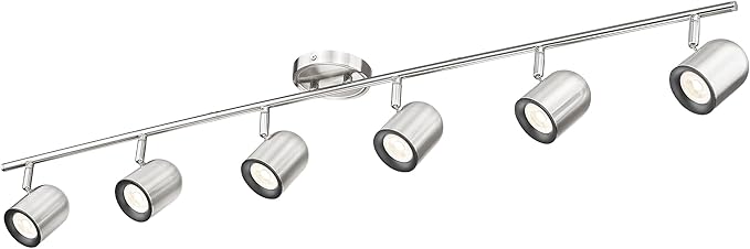 FEMILA Modern Track Lighting Fixtures Ceiling, 46.3" LED Track Lighting, 3000K Bulbs Included, 4FS78TL-6 BN